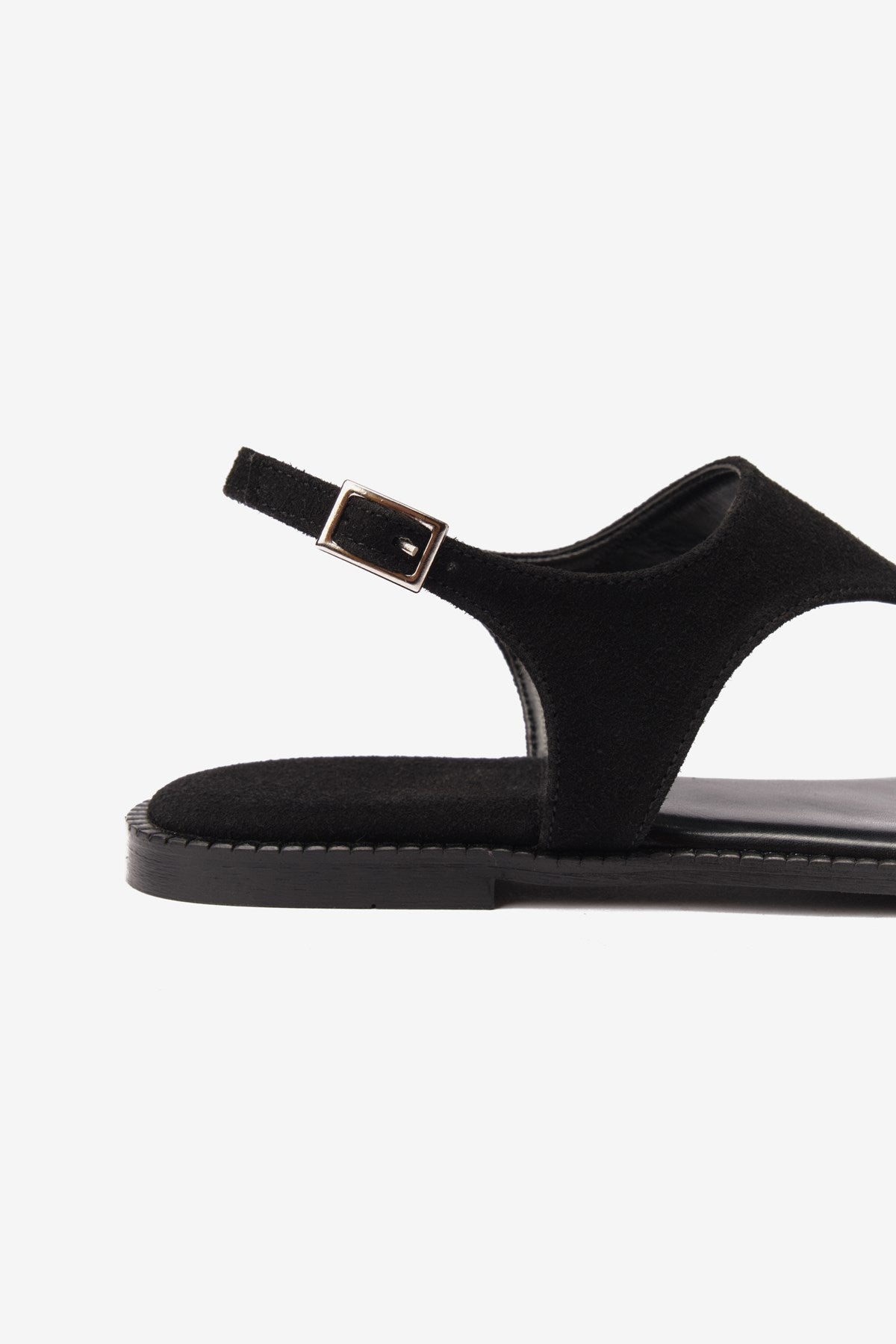 Maris Siyah Süet Parmak Arası Kadın Sandalet