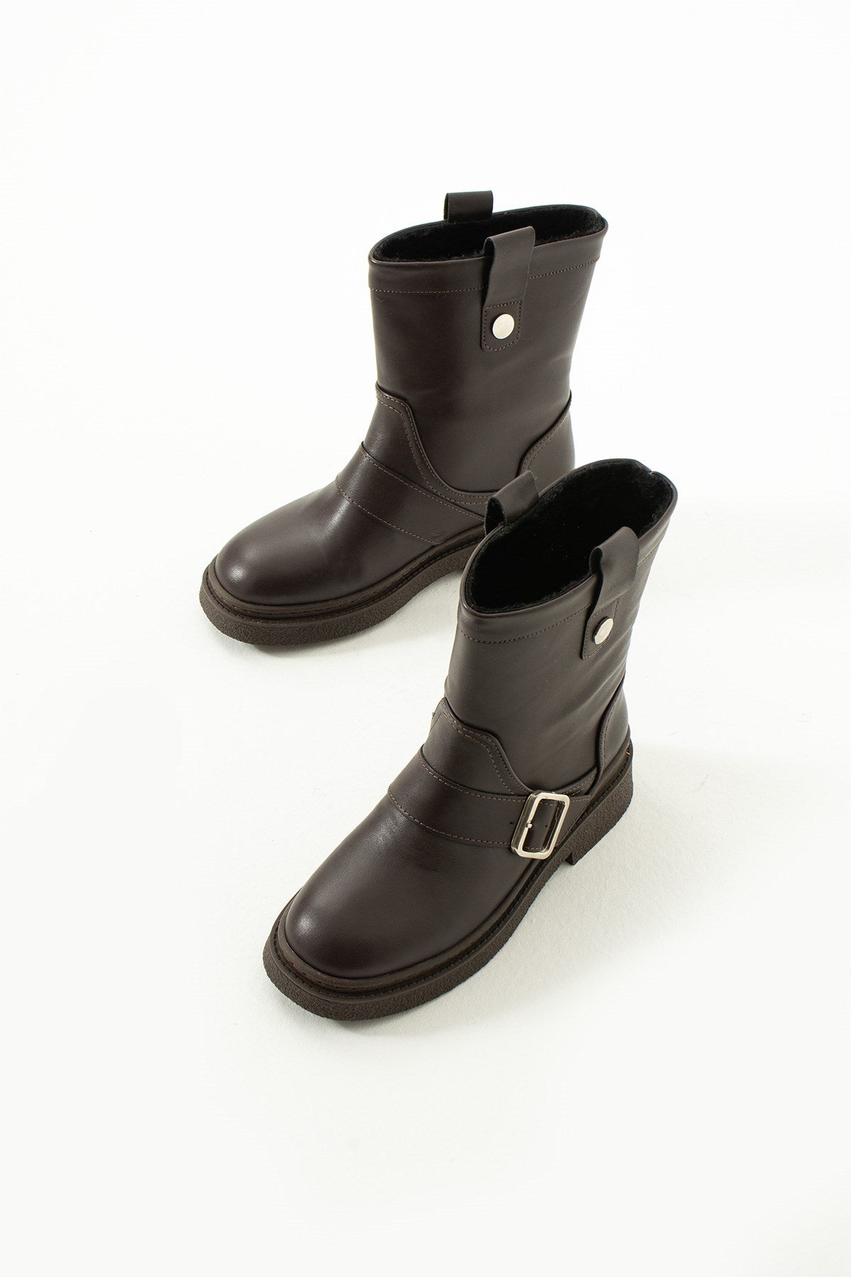 Juten Kahverengi Cilt İçi Peluş Kadın Bot