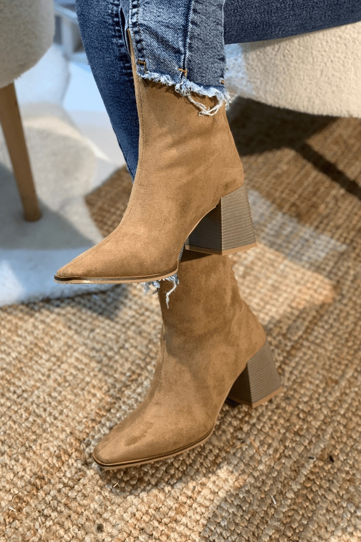 Daisy Açık-Taba Süet Kadın Topuklu Bot