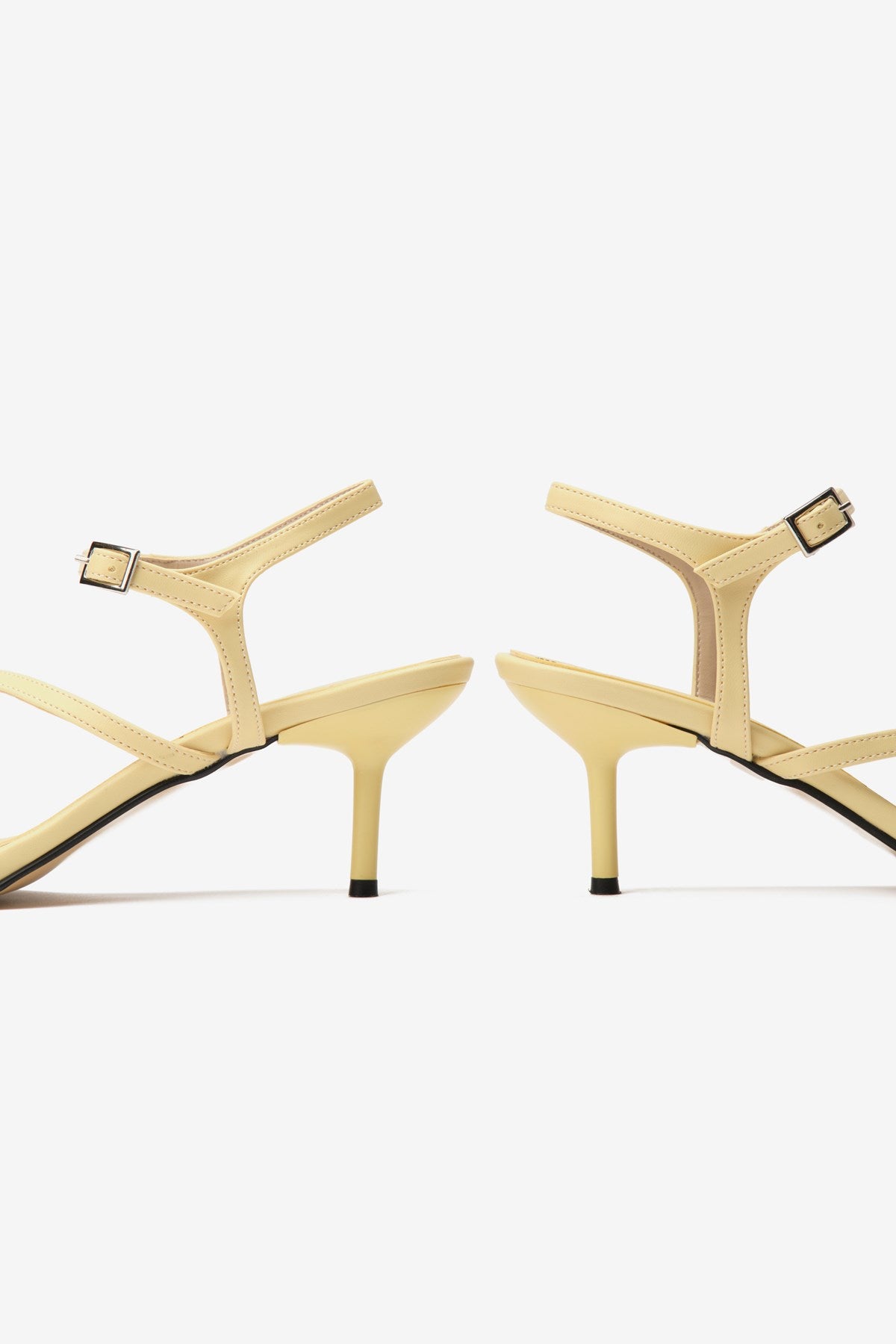 Nerissa  Sarı Cilt İnce Bantlı Kadın Topuklu Ayakkabı