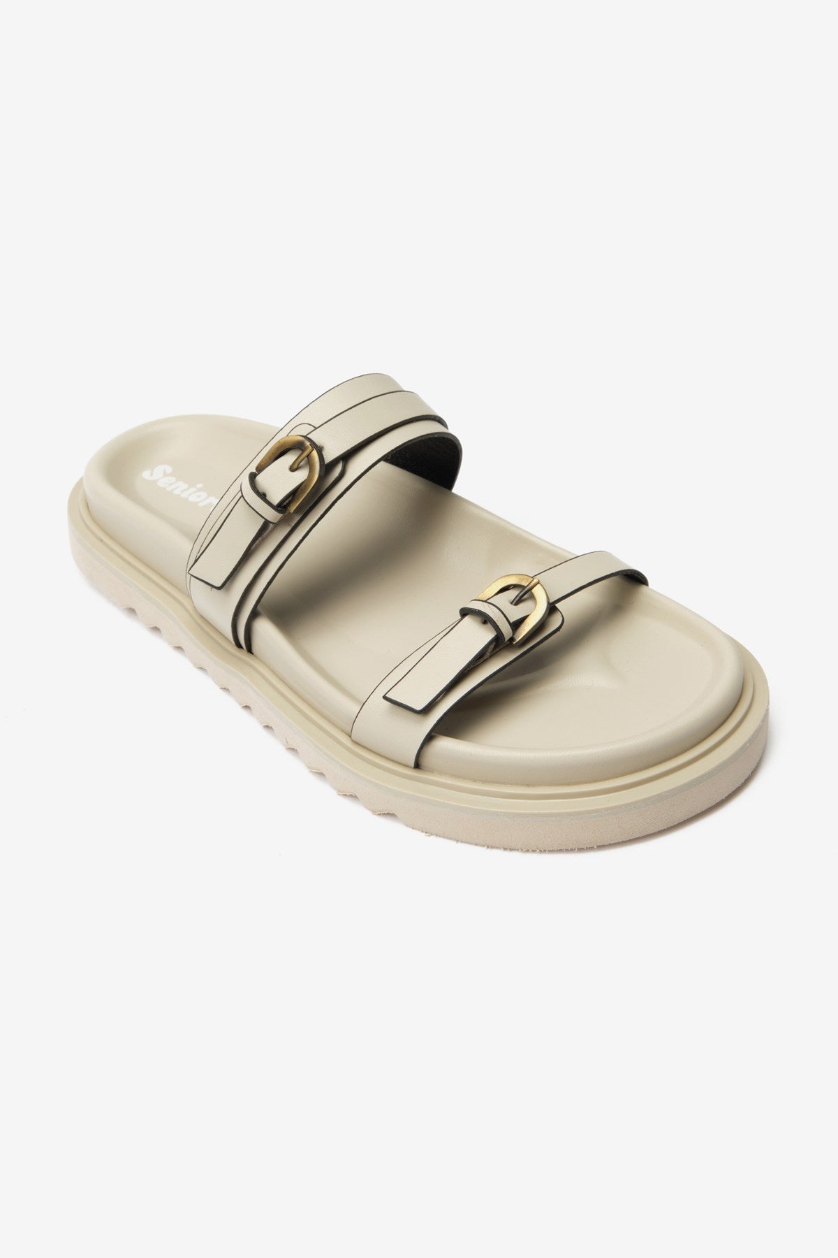 Twin Bej Cilt İnce Çift Bantlı Kadın Terlik